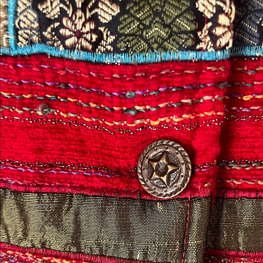 Coldwater Creek Red Multicolor Patchwork Woven Wo… - image 4